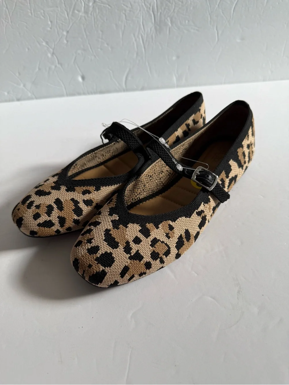 Rachel Zoe Leopard Print Mary Jane Flats in Black and Tan Modern